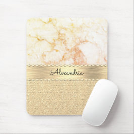 Glitter Ro Guld Marble Personlig Musmatta