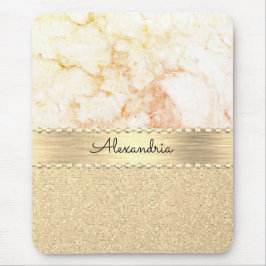 Glitter Ro Guld Marble Personlig Musmatta