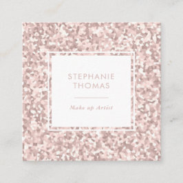 Glitter Ro Rosa mönster, affärskort Fyrkantigt Visitkort