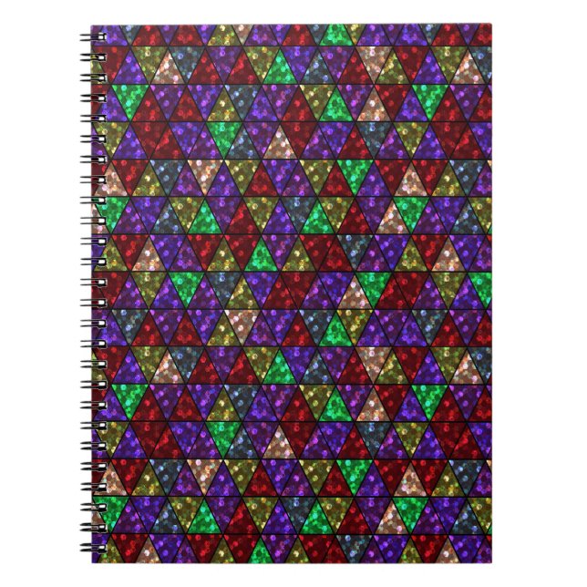 Glitter. Röd, grönt, lila. Anteckningsbok (Framsidan)