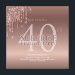 Glitter Rosa 40:e överraskande födelsedag Inbjudningar<br><div class="desc">Det är dags att fira och inbjudan får party att gå i högernas riktning. Den här designen har rosa som droppar glitter och anpassningsbar typografi. Mycket gnistra!</div>