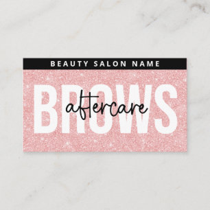 Glitter Rosa Brows Aftercare PMU Brow Instructions Visitkort