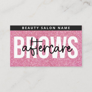 Glitter Rosa Brows Aftercare PMU Brow Instructions Visitkort