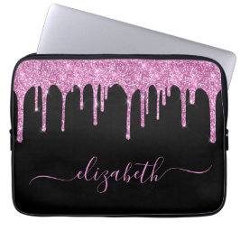 Glitter Rosa Drives Personlig Black Laptop Fodral