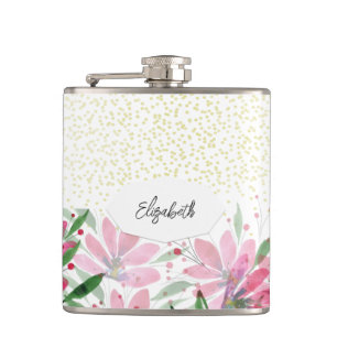 Glitter Rosa Flowers Bloom Watercolor Fickplunta