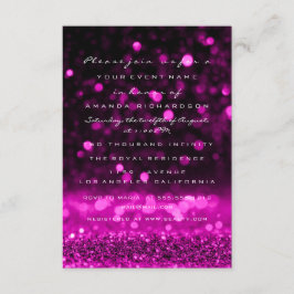 Glitter Rosa Fuchsia Bröllop Möhippa Sweet 16:e Inbjudningar