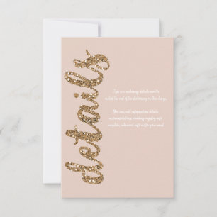Glitter Rosa Guld Rodnad Glam Bröllopsdetaljer OSA Kort