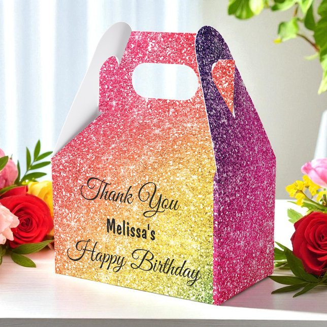 Glitter Rosa Gult Guld Tack Presentaskar (Skapare uppladdad)