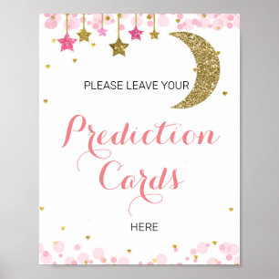 Glitter Rosa måne Lämna Ditt förutsägelsetecken Poster