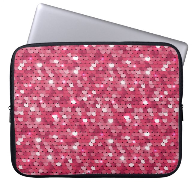 Glitter rosa mönster laptop fodral (Framsidan)