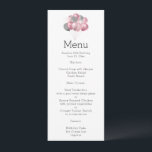 Glitter Rosa och Silver Menu Inbjudningar<br><div class="desc">Menykort med en illustration av ett gäng ballonger i rosa och silver grått färg.</div>