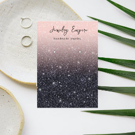 Glitter Rosa och svart inkomstinnehavare Visitkort