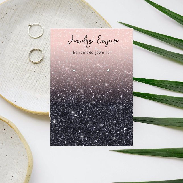 Glitter Rosa och svart inkomstinnehavare Visitkort (Skapare uppladdad)