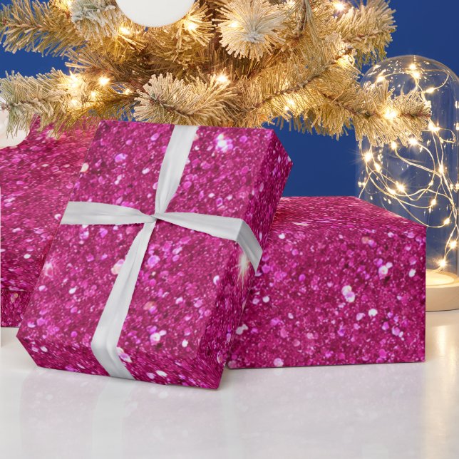 Glitter Rosa  Presentpapper (Helgdagar)
