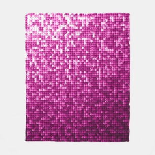 Glitter rosa-sekvenser fleecefilt