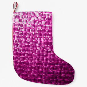 Glitter rosa-sekvenser liten julstrumpa