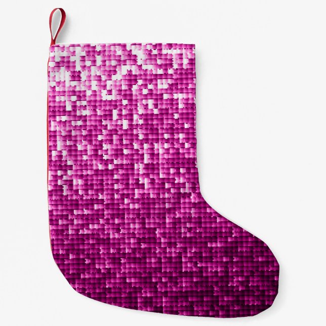 Glitter rosa-sekvenser liten julstrumpa (Framsidan)