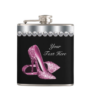 Glitter Rosa Shoes Rosa och svart Fickplunta