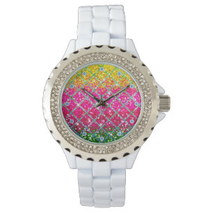 Glitter Rosa Snakeskin Armbandsur