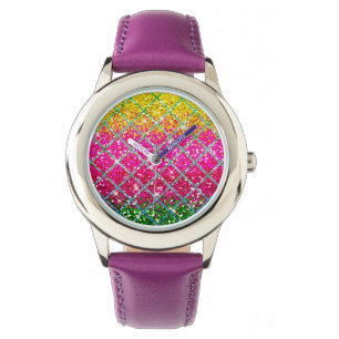 Glitter Rosa Snakeskin Armbandsur