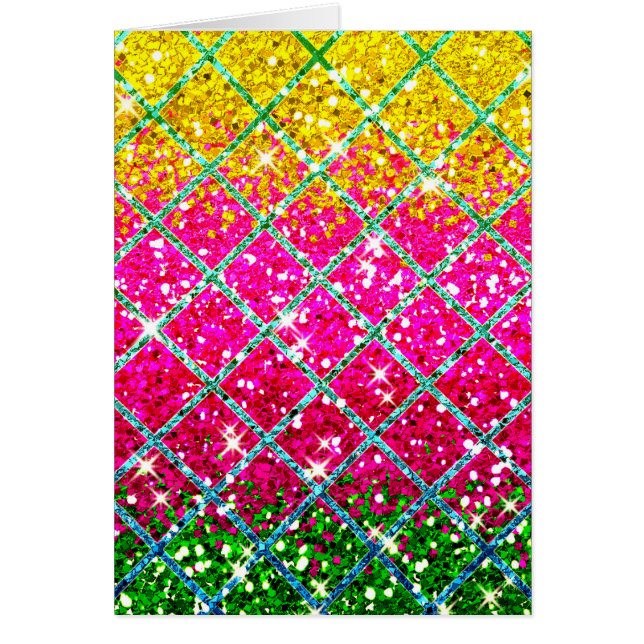 Glitter Rosa Snakeskin Hälsningskort (Framsidan)