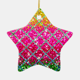 Glitter Rosa Snakeskin Julgransprydnad Keramik