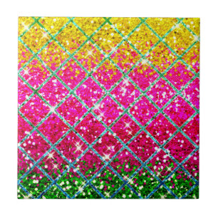 Glitter Rosa Snakeskin Kakelplatta