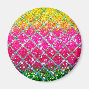 Glitter Rosa Snakeskin Magnet