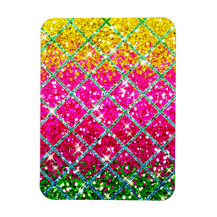 Glitter Rosa Snakeskin Magnet