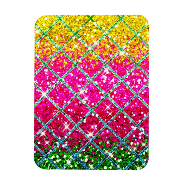Glitter Rosa Snakeskin Magnet (Vertikal)