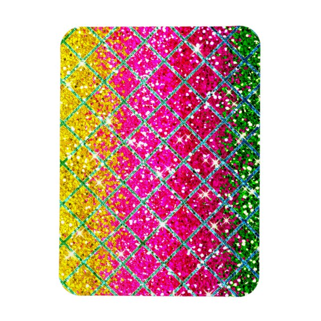 Glitter Rosa Snakeskin Magnet (Vertikal)
