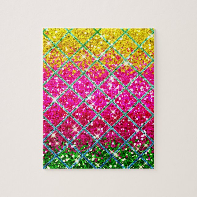 Glitter Rosa Snakeskin Pussel (Vertikal)