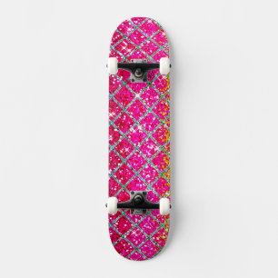 Glitter Rosa Snakeskin Skateboard Bräda 20 Cm