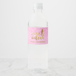 Glitter Rosa, Sweet sixteen Vattenflaskor Etikett