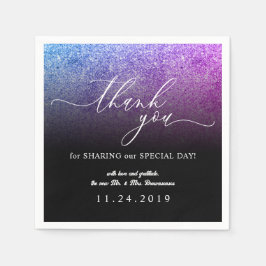 Glitter Rosa TEAL minimalistisk Decor Bröllop Pappersservett