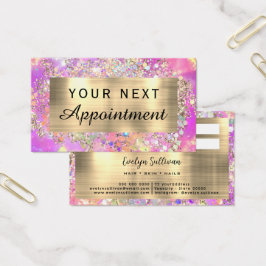 Glitter rosa-tilläggskort visitkort