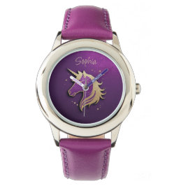 Glitter Rosa Unicorn Silhouette Personlig Armbandsur