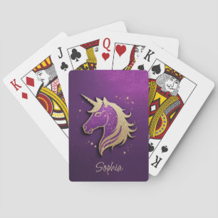 Glitter Rosa Unicorn Silhouette Personlig Casinokort