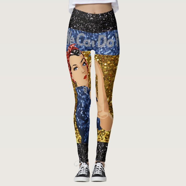 glitter rosie de riveter leggings (Framsida)