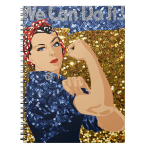 glitter rosie rosie-flocken anteckningsbok med spiral