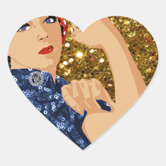 glitter rosie rosie-flocken hjärtformat klistermärke