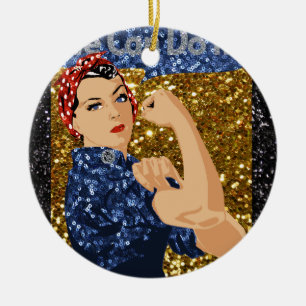 glitter rosie rosie-flocken julgransprydnad keramik