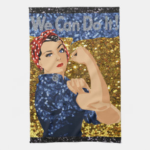glitter rosie rosie-flocken kökshandduk