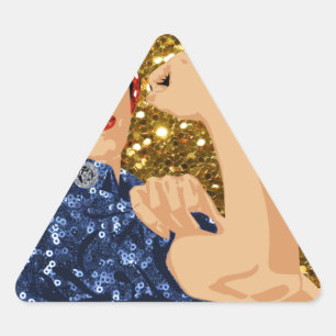 glitter rosie rosie-flocken triangelformat klistermärke