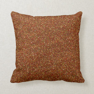 Glitter Rust Orange Gnistra Snyggt Faux Kudde