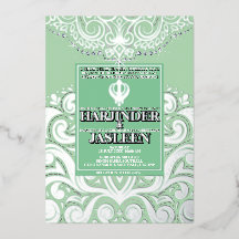 Glitter Sage Silver Guld Sikh Anand Karaj Bröllop