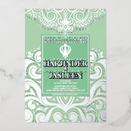 Glitter Sage Silver Guld Sikh Anand Karaj Bröllop