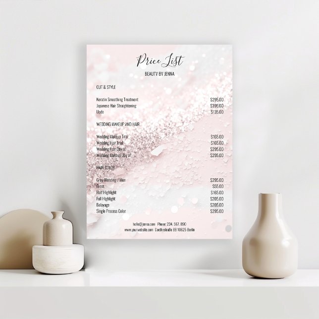 Glitter Salon Pris Lists Poster (Skapare uppladdad)