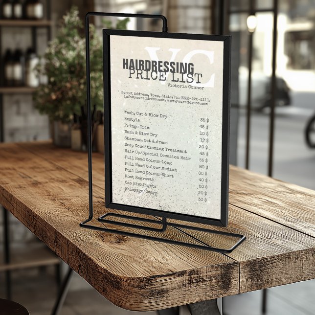 Glitter Sand Hairdresdressing Service Pris List Fl Flygblad (Perfect for business)