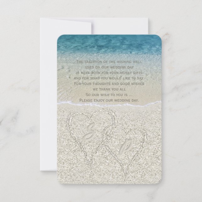 Glitter Sandy Beach Wedding Wishing-Wishing-brunn Inbjudningar (Framsida)